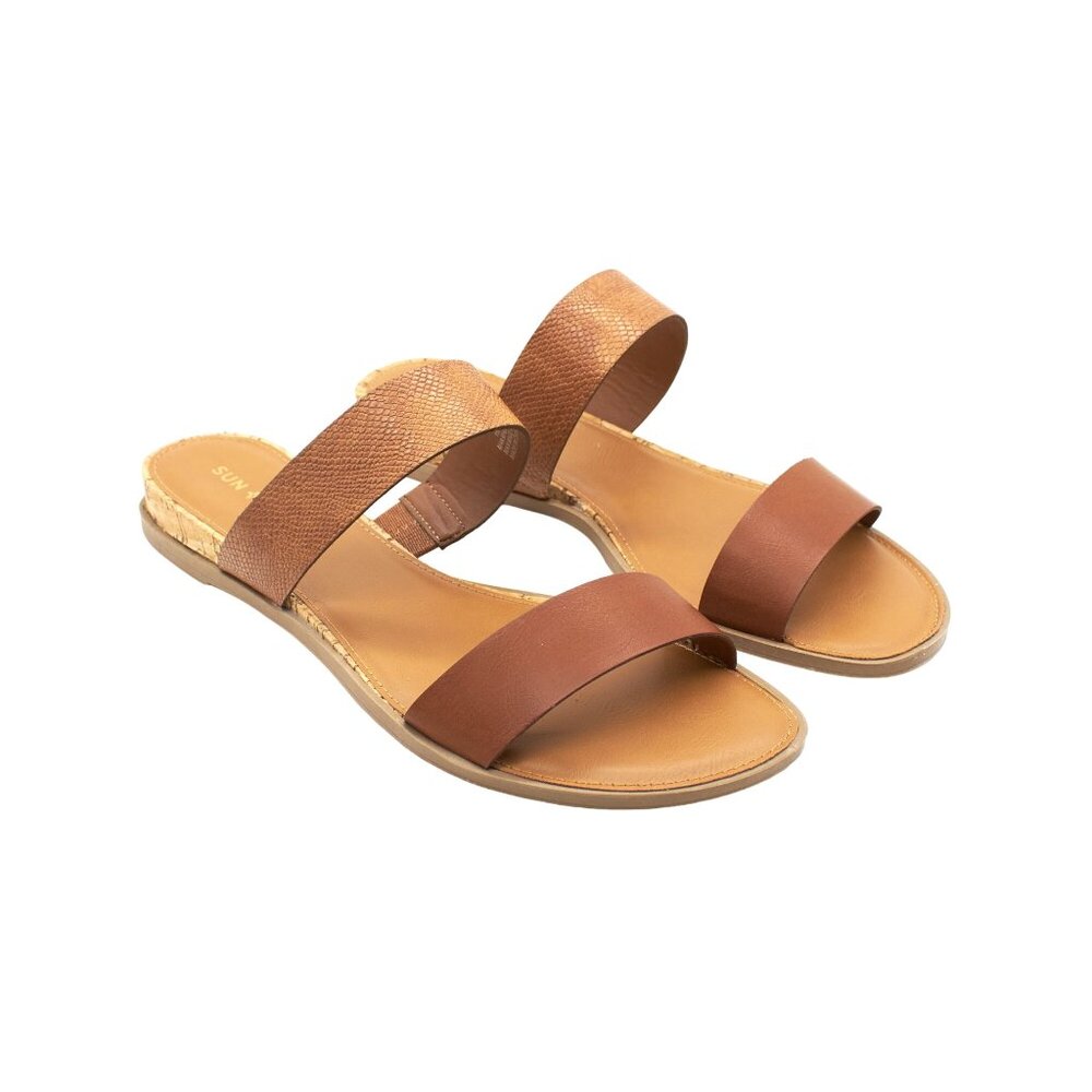 Sun + Stone Women Strappy Ankle-Strap Round Toe Block Heel Zip-up Dress Sandals